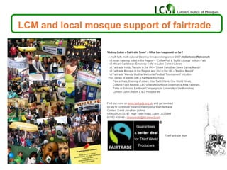 LCM and local mosque support of fairtrade
 