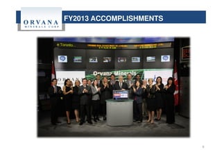 FY2013 ACCOMPLISHMENTS
6
 