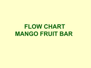 FLOW CHART  MANGO FRUIT BAR  