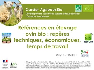Références en élevage
ovin bio : repères
techniques, économiques,
temps de travail
Vincent Bellet
 
