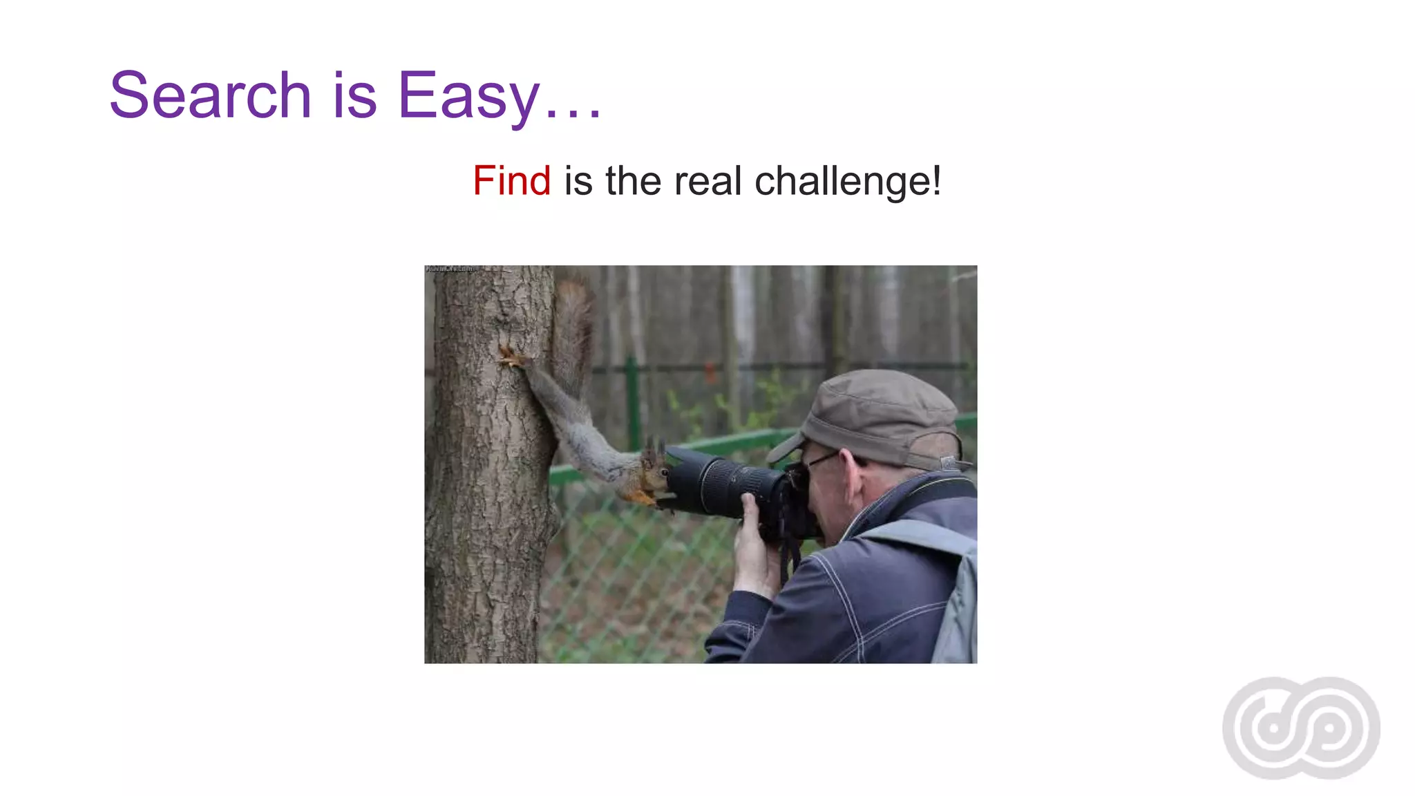 Search is Easy…
Find is the real challenge!

 