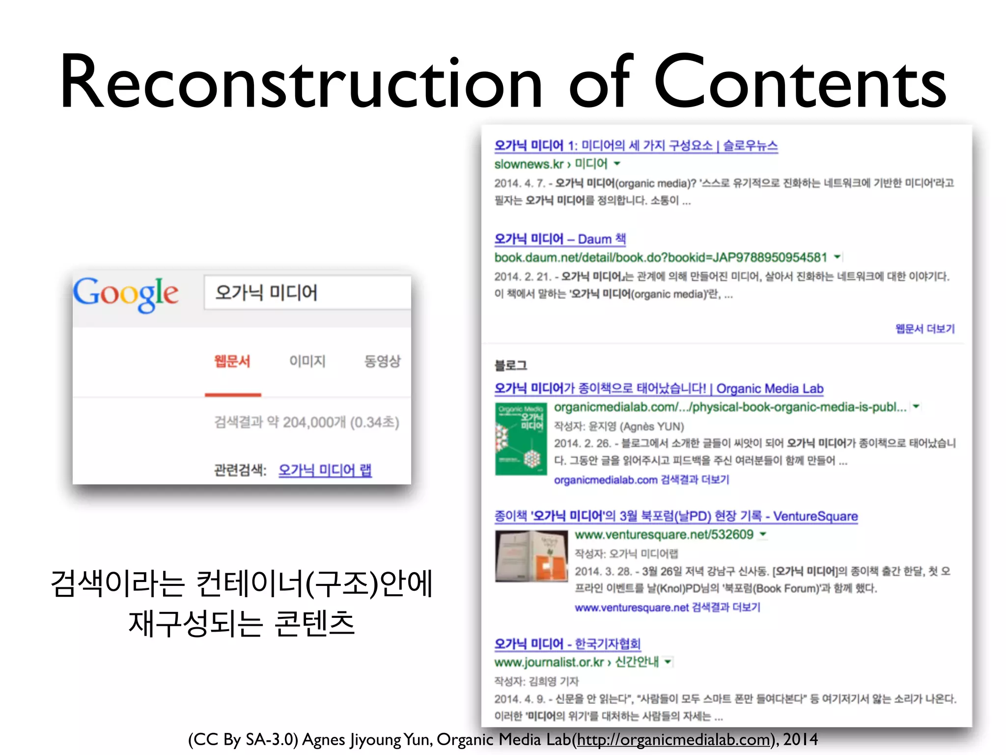 (CC By SA-3.0) Agnes JiyoungYun, Organic Media Lab(http://organicmedialab.com), 2014
Content
 