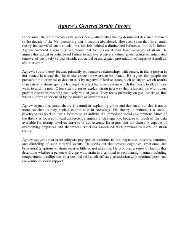 agnew s general strain theory