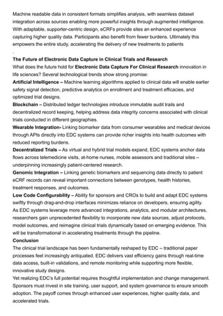 EDC In Clinical Trials| Electronic Data Capture In Clinical Trials ...