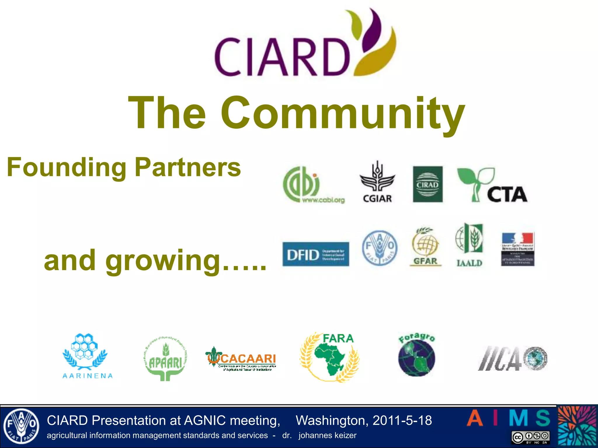 The CommunityFounding Partnersand growing…..