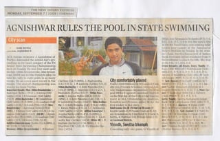 Agnishwar jayaprakash rules the pool