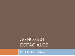 AGNOSIAS
ESPACIALES
Dr. Julio Tello Valera
 