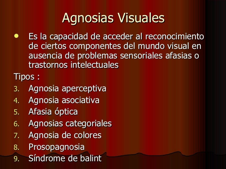 Agnosias visuales