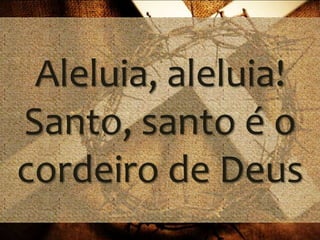 Aleluia, aleluia! 
Santo, santo é o 
cordeiro de Deus 
 