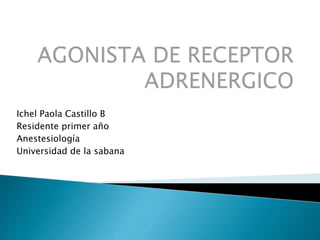 Ichel Paola Castillo B
Residente primer año
Anestesiología
Universidad de la sabana
 