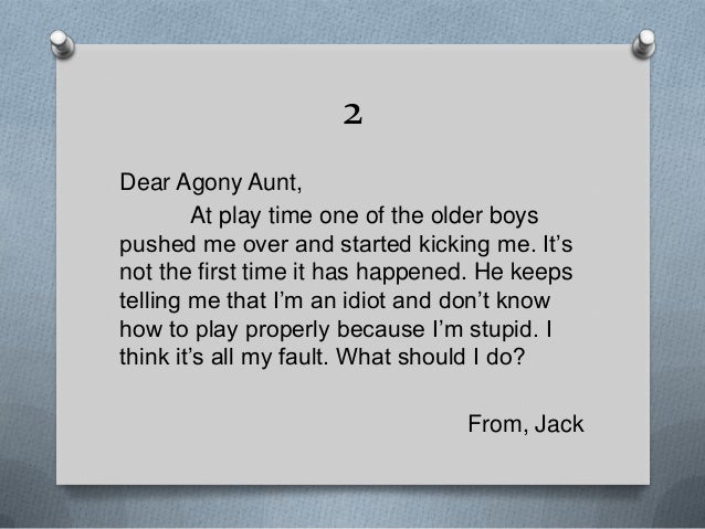 Agony Aunt PSHE activity