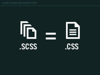 A GOOD CSS AND SASS ARCHITECTURE
.css.scss
 