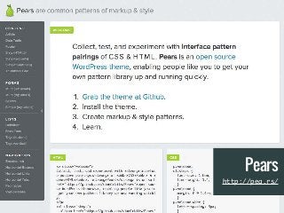 A GOOD CSS AND SASS ARCHITECTURE
Pears
http://pea.rs/
 