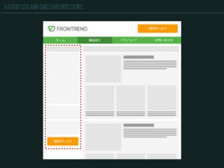 A GOOD CSS AND SASS ARCHITECTURE
 