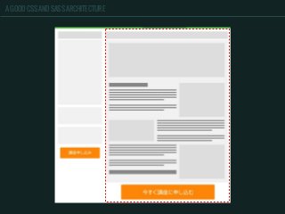 A GOOD CSS AND SASS ARCHITECTURE
 