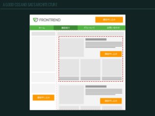A GOOD CSS AND SASS ARCHITECTURE
 