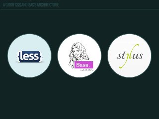 A GOOD CSS AND SASS ARCHITECTURE
 