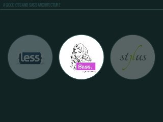 A GOOD CSS AND SASS ARCHITECTURE
 