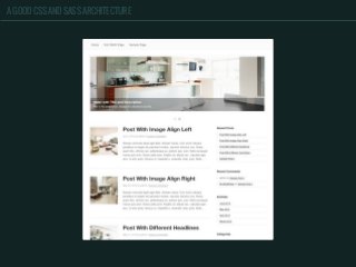 A GOOD CSS AND SASS ARCHITECTURE
 