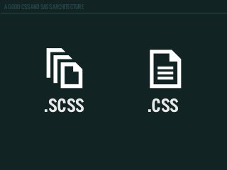 A GOOD CSS AND SASS ARCHITECTURE
.css.scss
 