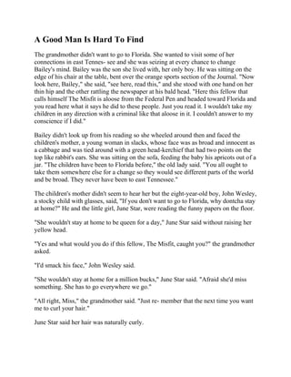 A good man is hard to find | PDF
