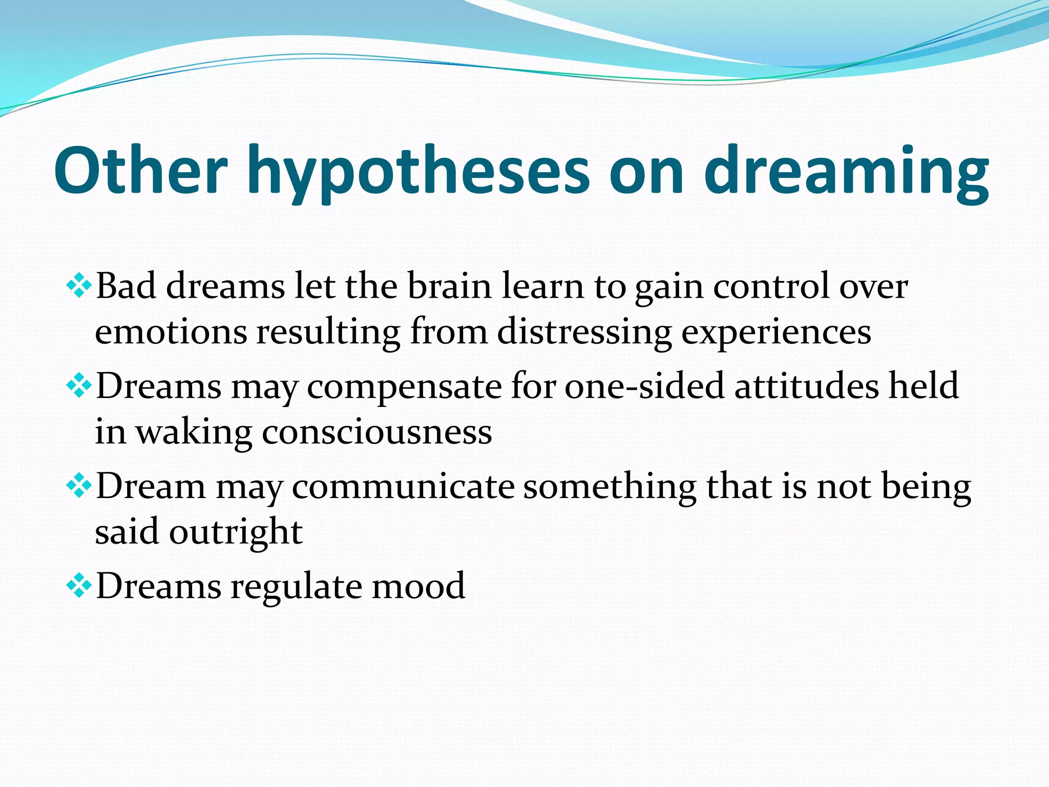 Dreams are ever-present excitations of long-term memory , even during waking lifeIllogical locations, characters, and dream flow may help the brain strengthen the linking and consolidation of semantic memories