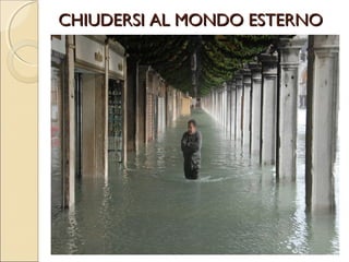 CHIUDERSI AL MONDO ESTERNO.
 GLI
    INDIVIDUI TALVOLTA SI CHIUDONO COME SE
  NON CI FOSSERO CHE LORO.

 ALLORA IL DELICATO EQUILIBRIO TRA
  CELLULA E CELLULA SI ROMPE

 LE CELLULE SI SVILUPPANO UGUALI A
  SE STESSE, SENZA TENER CONTO DI NESSUN
  RAPPORTO CON LE ALTRE.
 