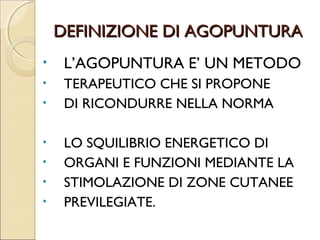 COME NASCONO I MERIDIANI.
LEPERTURBAZIONI DELL’ENERGIA FISICA
 AMBIENTALE SI RIPETONO SOPRA E
 DENTRO IL CORPO DELL’UOMO
 GENERANDO
SISTEMI
       DI LINEE VERTICALI DESIGNATE
 COL TERMINE DI
CANALI    ENERGETICI

 E SUCCESSIVAMENTE

MERIDIANI.
 