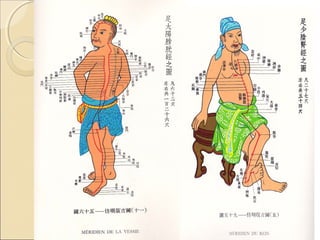 ELENCO DEI PRINCIPALI
               MERIDIANI.
   M. DEL POLMONE.                       RAFFREDDORE.
   M. DEI VASI SANGUIGNI.                DEPPRESSIONE.
                                              INSONNIA.
   M. DEL CUORE.                      DOLORE ADDOME.
                                               SORDITA’
   M. DEL GROSSO INTESTINO.
                                                 ASMA.
                                    ARTROSI VERTEBRALE.
   M. DELL’INTESTINO TENUE.
                                            LOMBALGIA.
   M. DI JEN-MO.
                                             GONALGIA.
   M. TOU-MO.                    DOLORE CERV. LOMBARE.
                                               CEFALEA.
   M. DEL FEGATO.                          GASTRALGIE.
   M. DELLA MILZA & PANCREAS.      DOLORE ALLA SPALLA.
   M. DELLA VESCICA.
   M. DELLA VESCICOLA BILIARE.
 