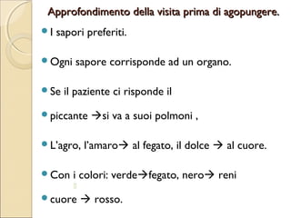 IL CONCETTO DI PREVENZIONE.

È opportuno che il medico subentri
prima di aver classificato o diagnosticato
la malattia.
Prima cioè che l’energia perversa raggiunga
  l’organo o il meridiano principale.
L’agopuntore punge: il punto Ting.
 