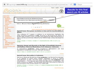 Results for this final
search are 39 articles
 