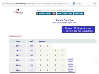 Open v. 27 Special Issue
– to view the full text article
 