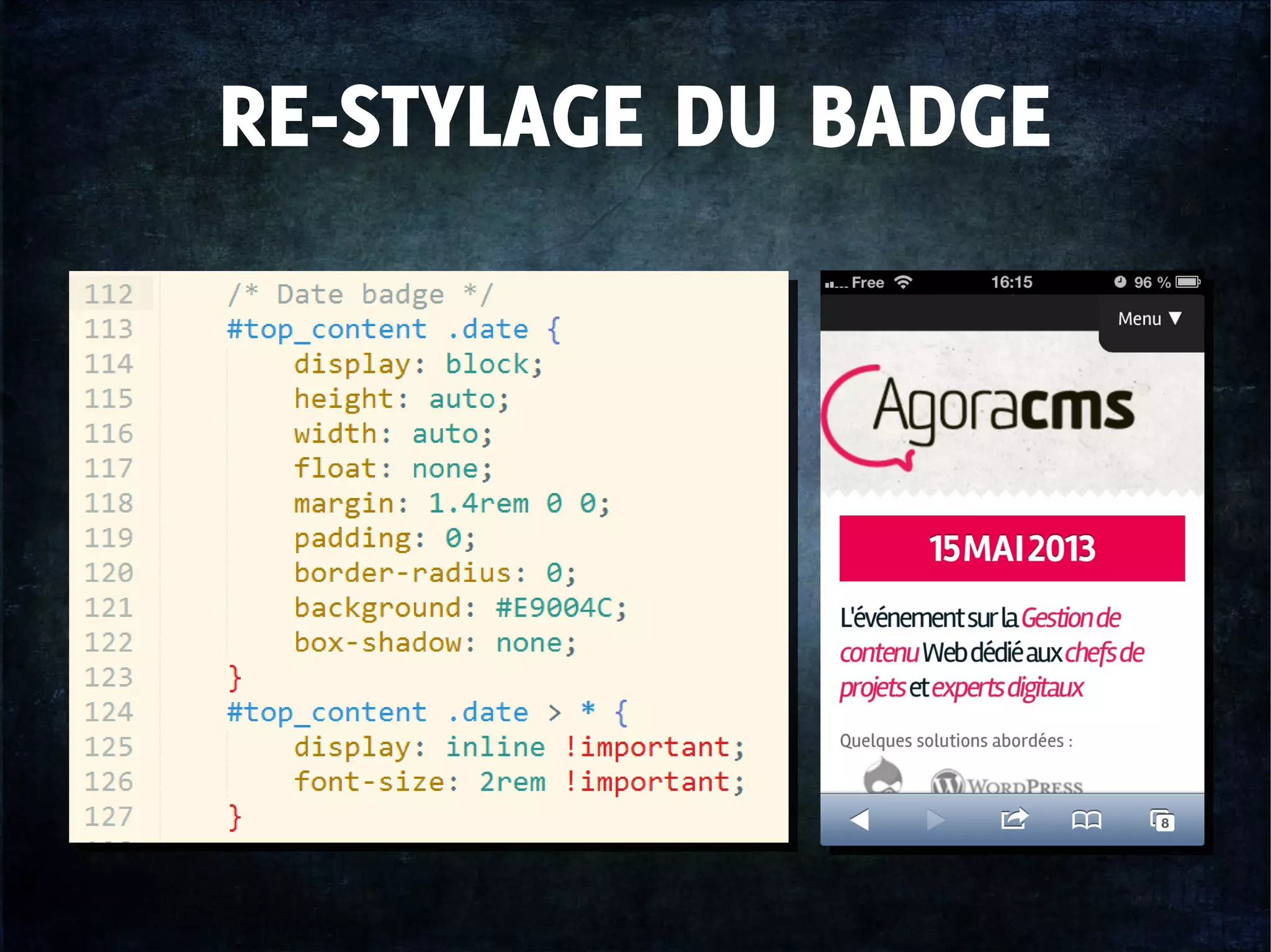 RE-STYLAGE DU BADGE
 
