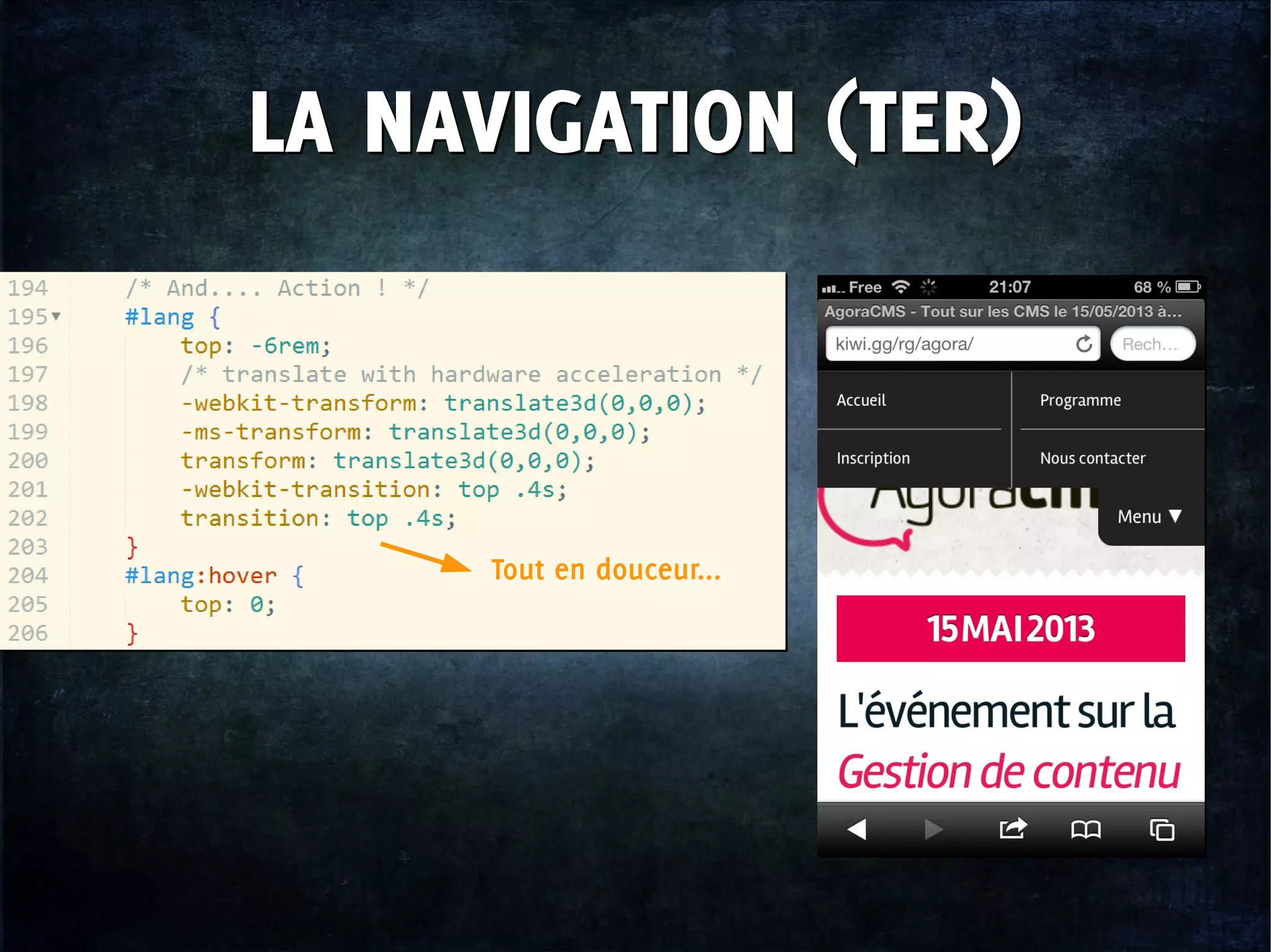 LA NAVIGATION (TER)LA NAVIGATION (TER)
Tout en douceur...
 