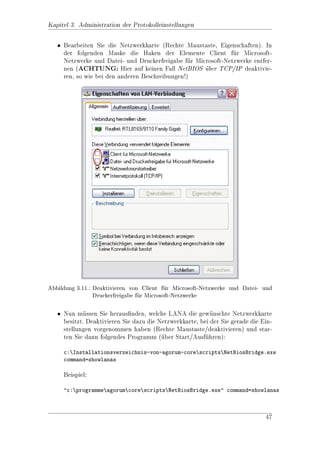 les/Testordner/Ordner A (Pfad ) hngen, da er
                                                                      a
keine Leserechte dafr besitzt und kann somit den org. Ordner nicht erreichen.
                    u
Links ist der ACL Baum fr Gruppe B zur Verdeutlichung dargestellt. (siehe
                           u
Abbildung 1.23)




                                                                             27
 