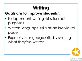 Writing with a flip chart
 