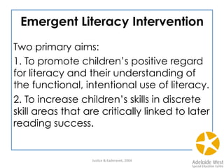 !
Jane Farrall, 2015
Self-Selected Reading in our Classrooms
!
The two main guiding rules are:
• It isn’t self-selected if you don’t choose it yourself
• You can’t get good at it if it is too difficult
Overall guidelines
• Do you have 20 books per student in your classroom?
• Do you have a mix of fiction and non-fiction?
• Do students have a chance to interact with books as independently as
possible?
• Do students have a chance to read a book with an adult for pleasure
and enjoyment?
• Are you doing teacher read alouds as well as having DEAR (drop
everything and read) time?
• Do you do reader’s chair and book reviews?
For emergent students
• Are you doing shared reading in this block? Remember to use AAC
and CAR (Comment, ask, respond)
• How are you giving them independent access to books?
• Do you have a mixture of the following in your classroom?
o alphabet books
o repeated line books
o photo based books
o picture books
o rhyming books
o books in their areas of interest
For conventional students
• How are you ensuring they choose from books at or below their
reading levels?
• Do you have a mixture of the following for them to choose from?
o readers
o photo based books
o picture books
o rhyming books
o books in their areas of interest
 