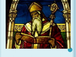 Santo Agostinho no detalhe de um vitral em St. Augustine, Florida, EUA.
 