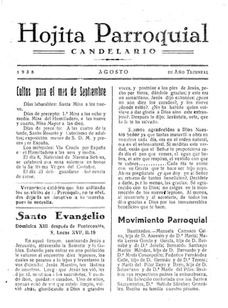 Hojita Parroquial Agosto1938
