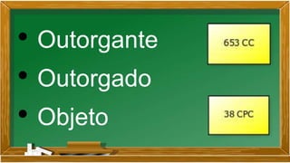 • Outorgante
• Outorgado
• Objeto
 