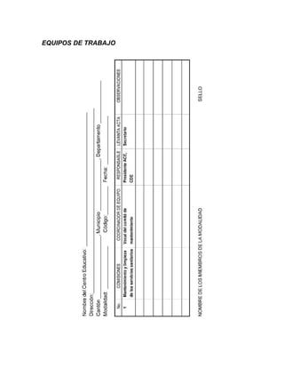 EQUIPOS DE TRABAJO
 