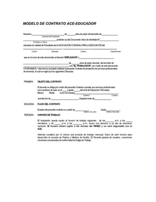 MODELO DE CONTRATO ACE-EDUCADOR
 