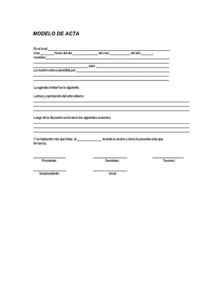 MODELO DE ACTA
 