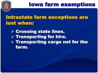 Farm program exemptions