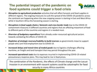 COVID 19 Response for Recovery and Resilience of Agriculture & Food ...