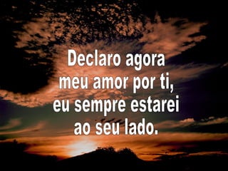 Declaro agora  meu amor por ti, eu sempre estarei ao seu lado. 