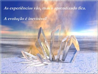 As experiências vão, mas o aprendizado fica.
A evolução é inevitável!
 