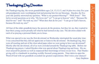 A Grandfather's Prayer