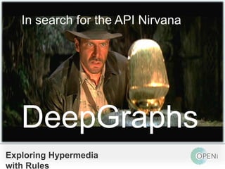 Open-Source, Web-Based, Framework for Integrating Applications with Cloud-based
Services and Personal Cloudlets.
In search for the API Nirvana
DeepGraphs
Exploring Hypermedia
with Rules
 