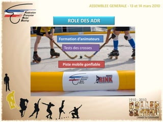 ROLE DES ADRFormation d’animateursTests des crossesPiste mobile gonflable